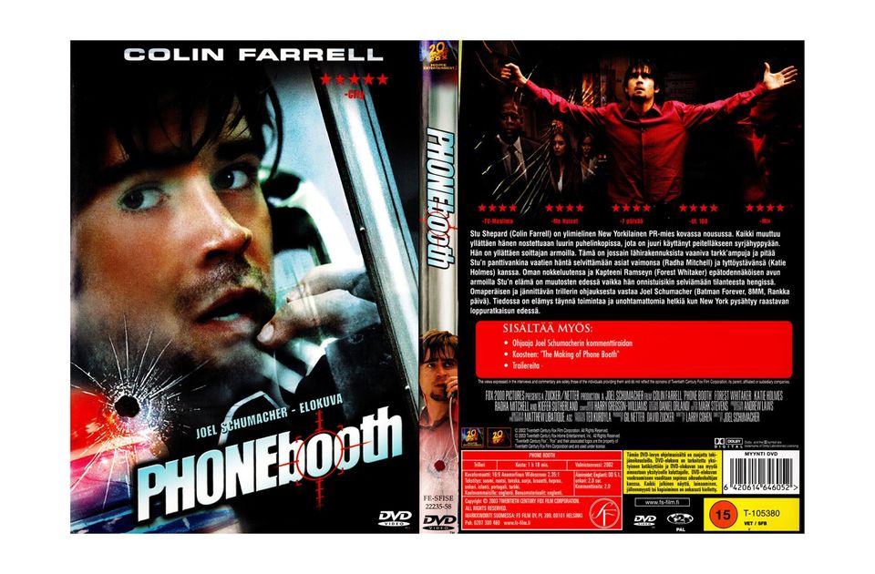 UUSI Phone Booth DVD (Colin Farrell 2002) - Ilmainen Toimitus