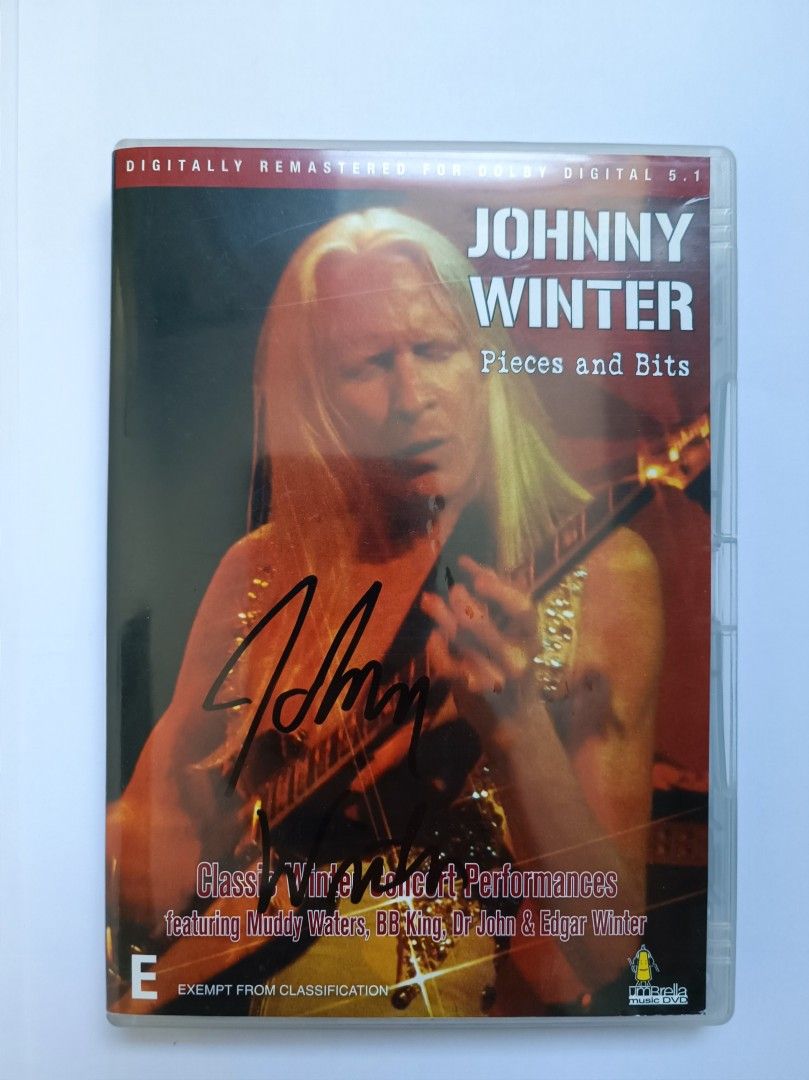 Johnny Winter DVD Nimikirjoituksella