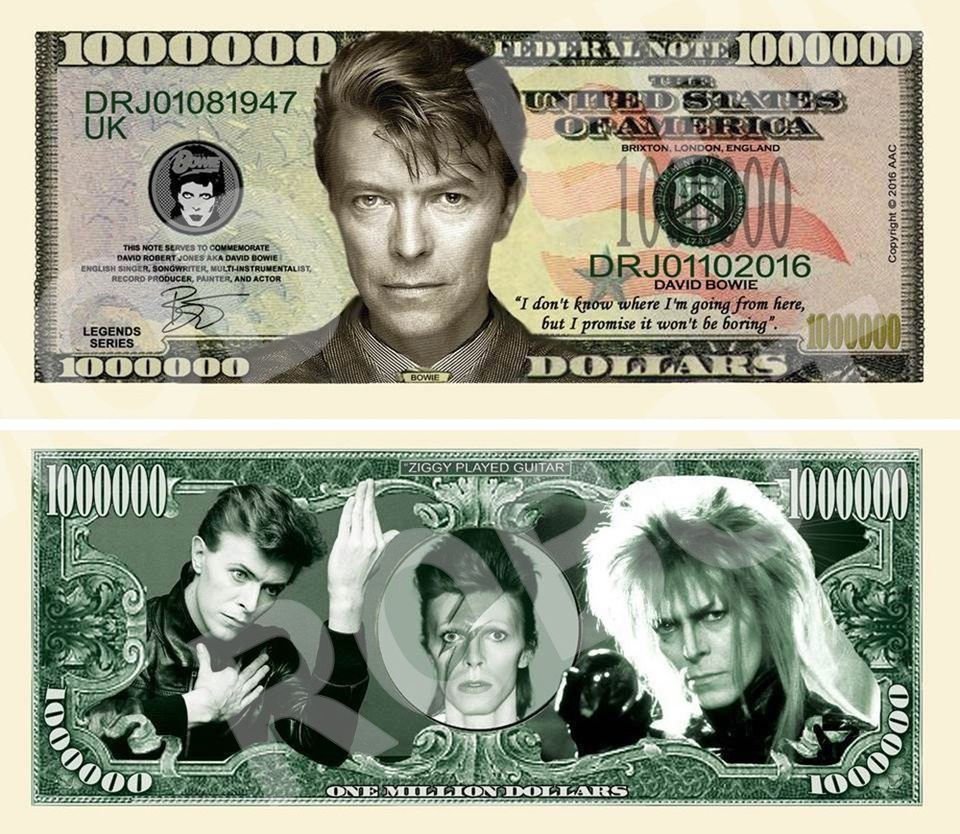 UUSI David Bowie Seteli Dollari - Ilmainen Toimitus
