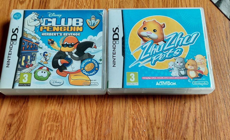 Nintendo DS Club Penguin ja Zhu Zhu Pets pelit