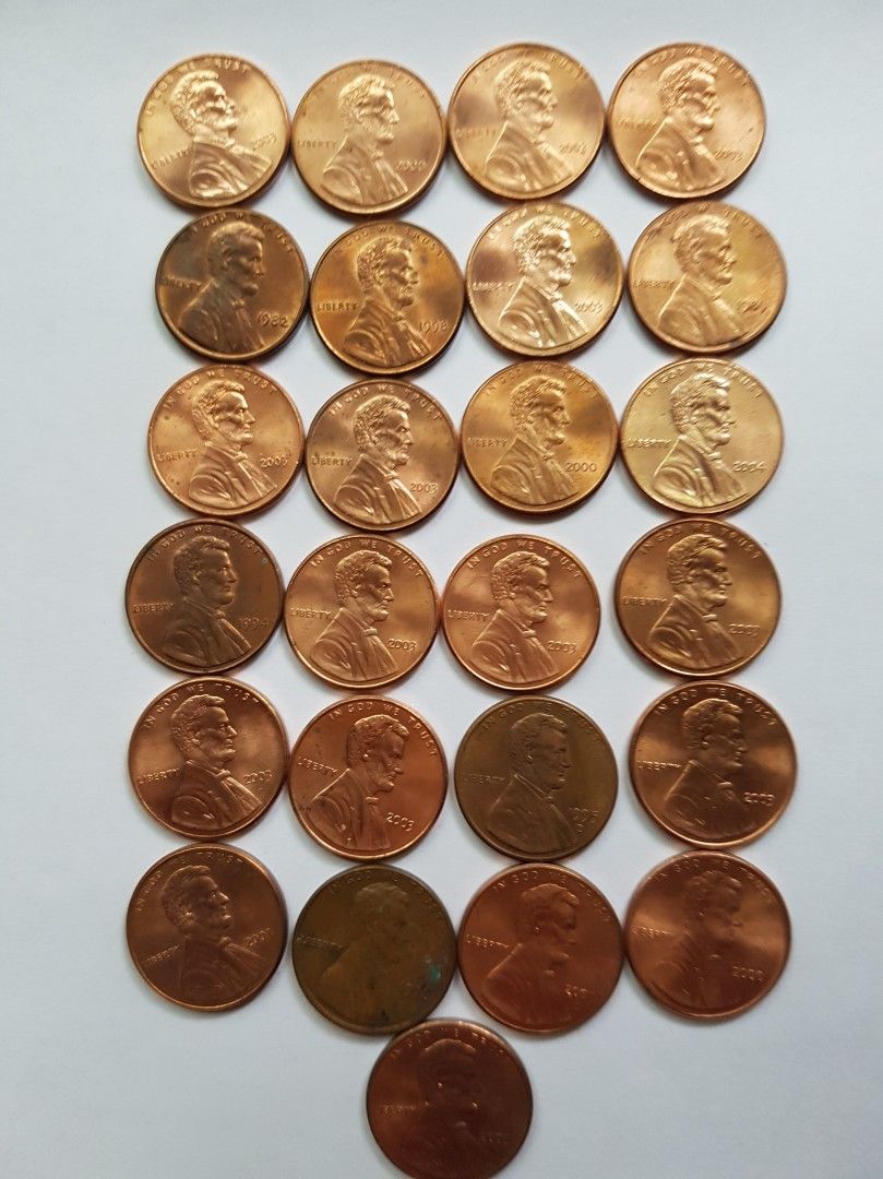 USA 1 centin kolikot 70-luvulta alkaen