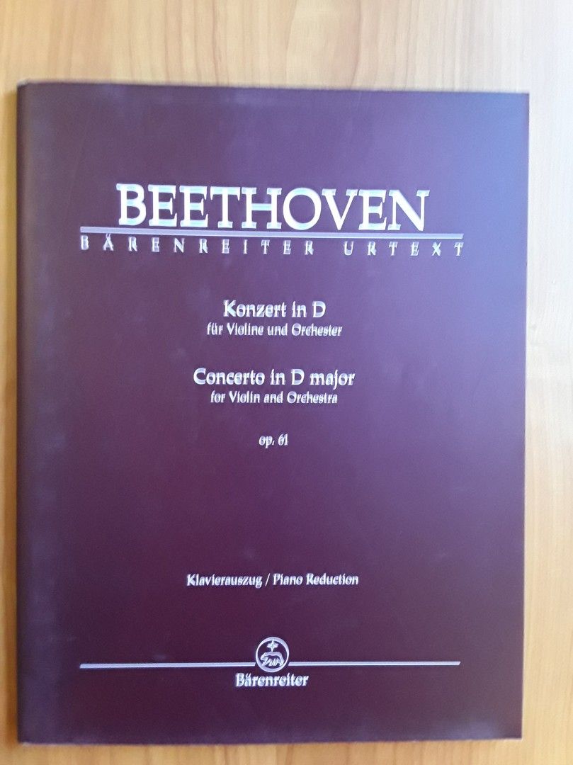 Nuotti: Beethoven: Viulukonsertto D, viulu, piano