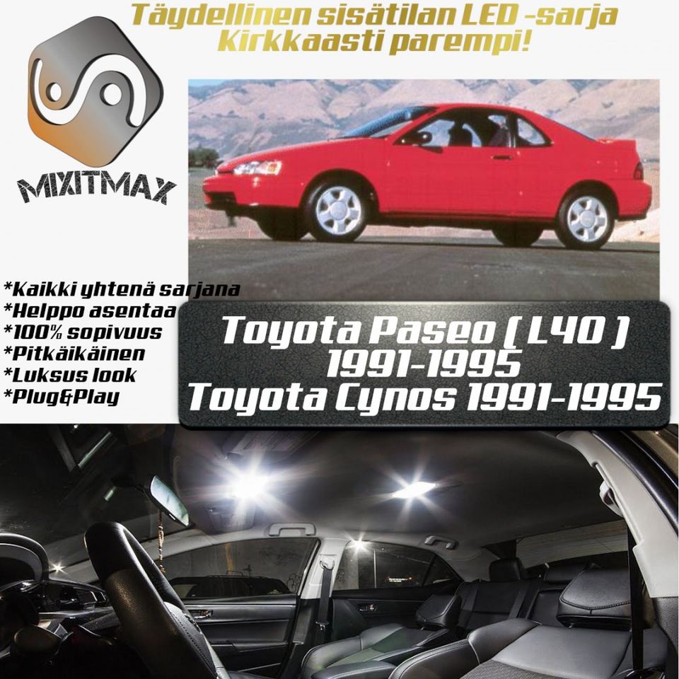 Toyota Paseo (L40) Sisätilan LED -muutossarja ; x5