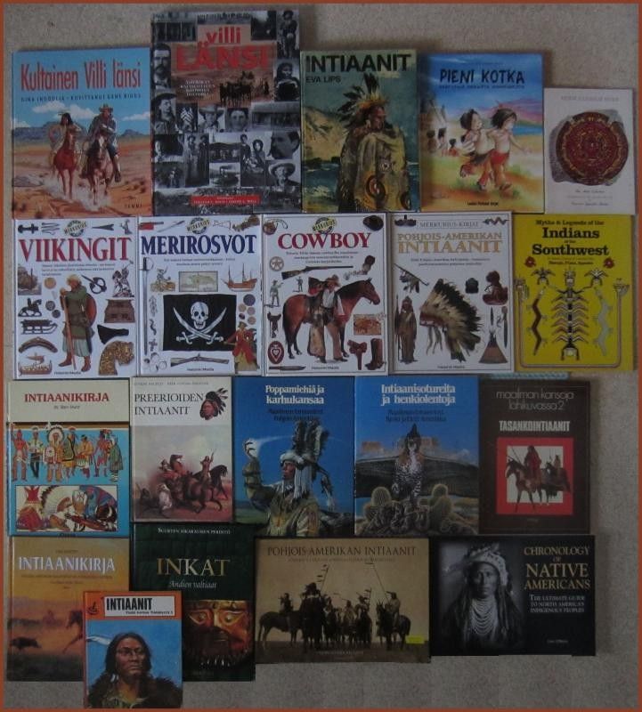 Intiaani, Villi länsi ja Cowboy kirjoja
