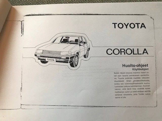 Toyota Corolla (1985) omistajan käsikirja