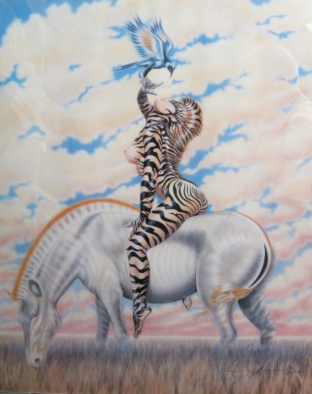 Lithograph 87 - Olivia De Berardanis - Zebra Girl