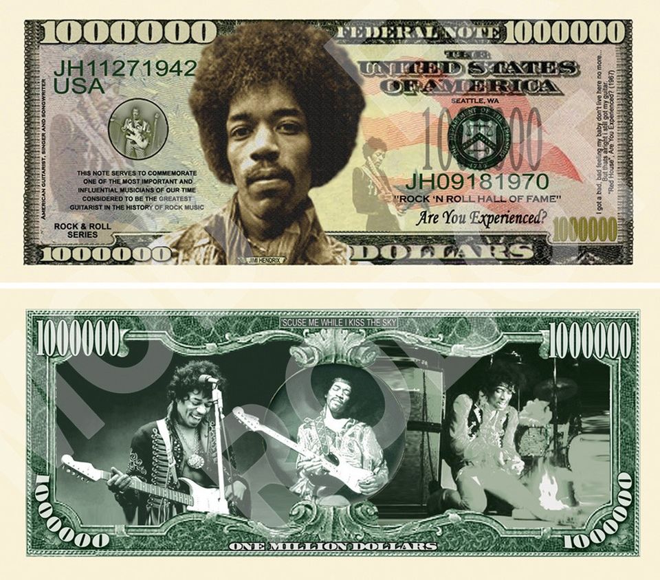 UUSI Jimi Hendrix Dollari * Seteli - Ilmainen Toimitus