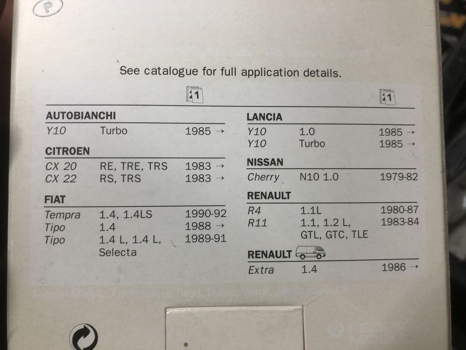 Fiat/Citroen/Renault/Datsun Tulpanjohdot 79-