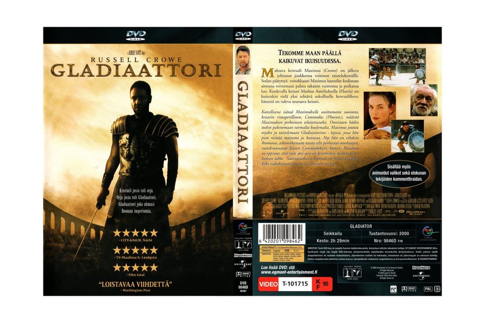 UUSI Gladiaattori DVD (2000) - Ilmainen Toimitus