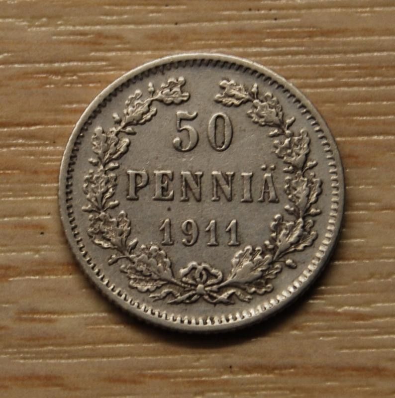 50 penniä 1911, Hopea, Nikolai II