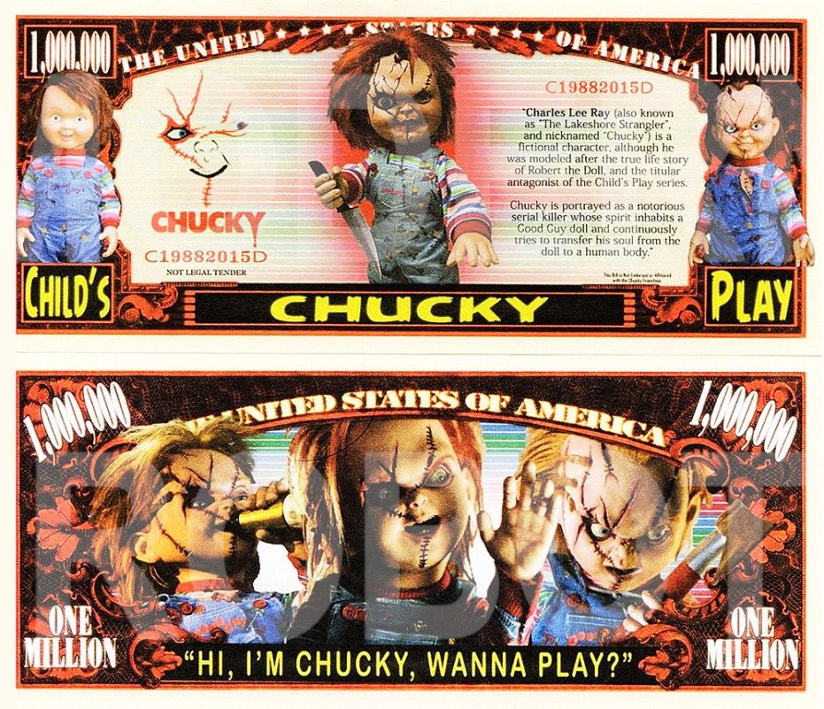 UUSI Chucky Seteli * Dollari - Ilmainen Toimitus
