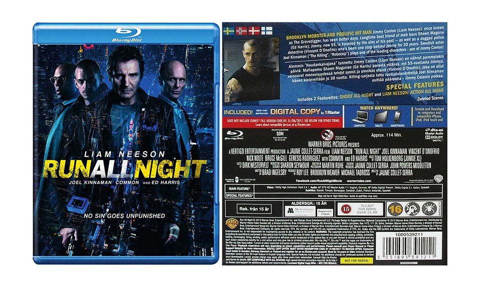 UUSI Run All Night Blu-ray (2015) - Ilmainen Toimitus