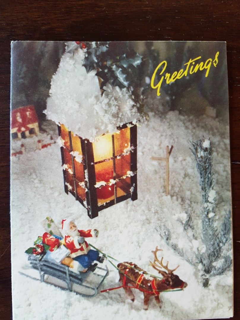 50-luvun joulukortti+kuori Englanti