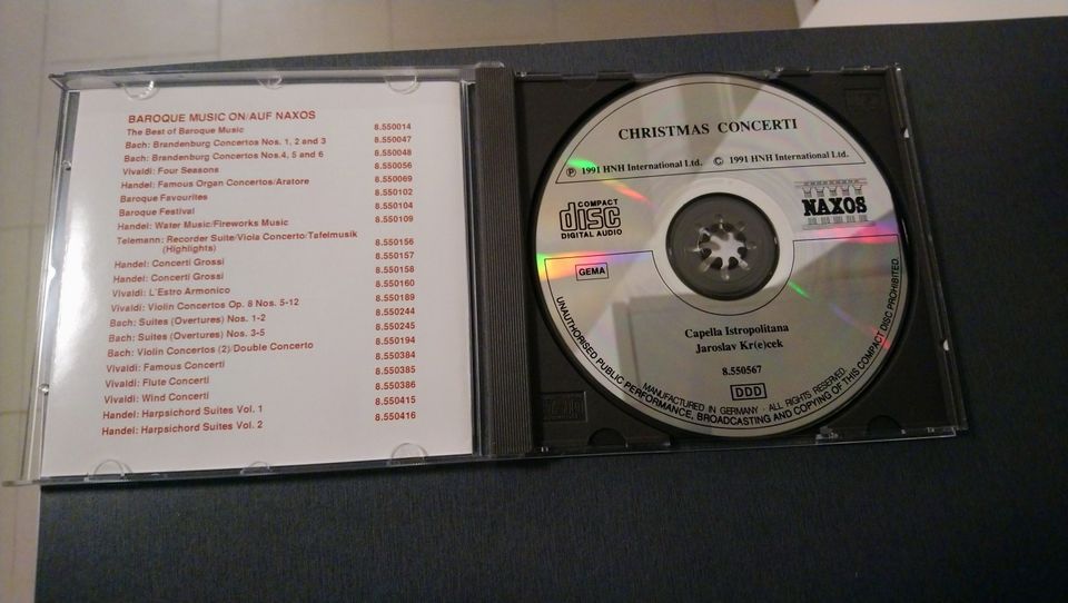 Christmas Concerti Capella Istropolitana, Naxos cd