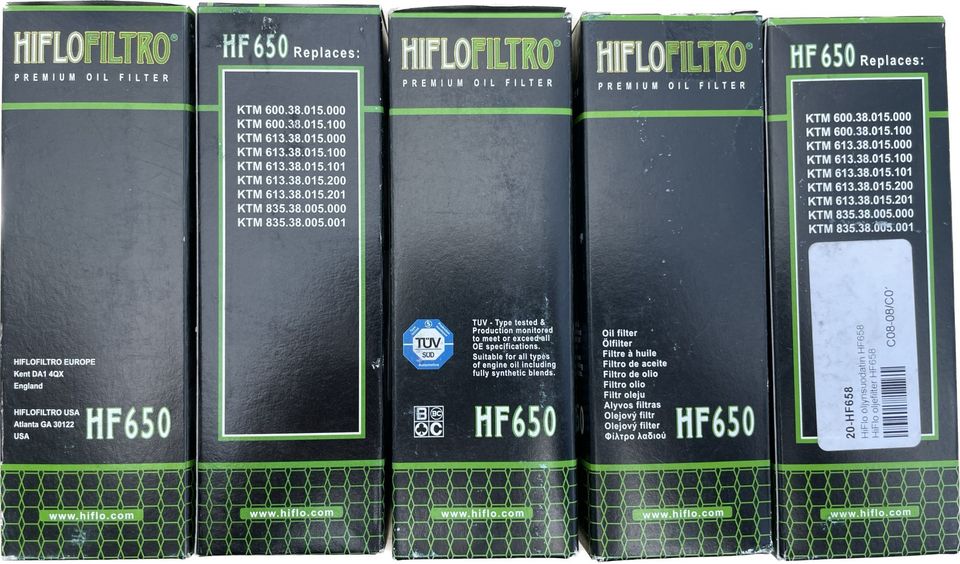Hiflofiltro Öljynsuodatin HF650 5KPL KTM