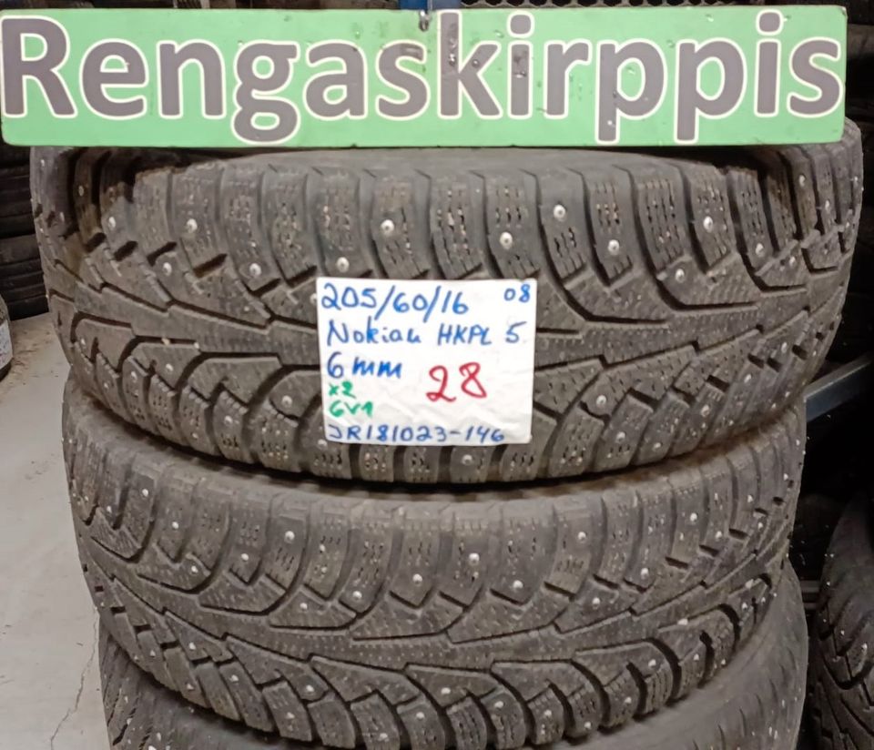 205/60R16 käytetyt nastarenkaat Nokian HKPL 5