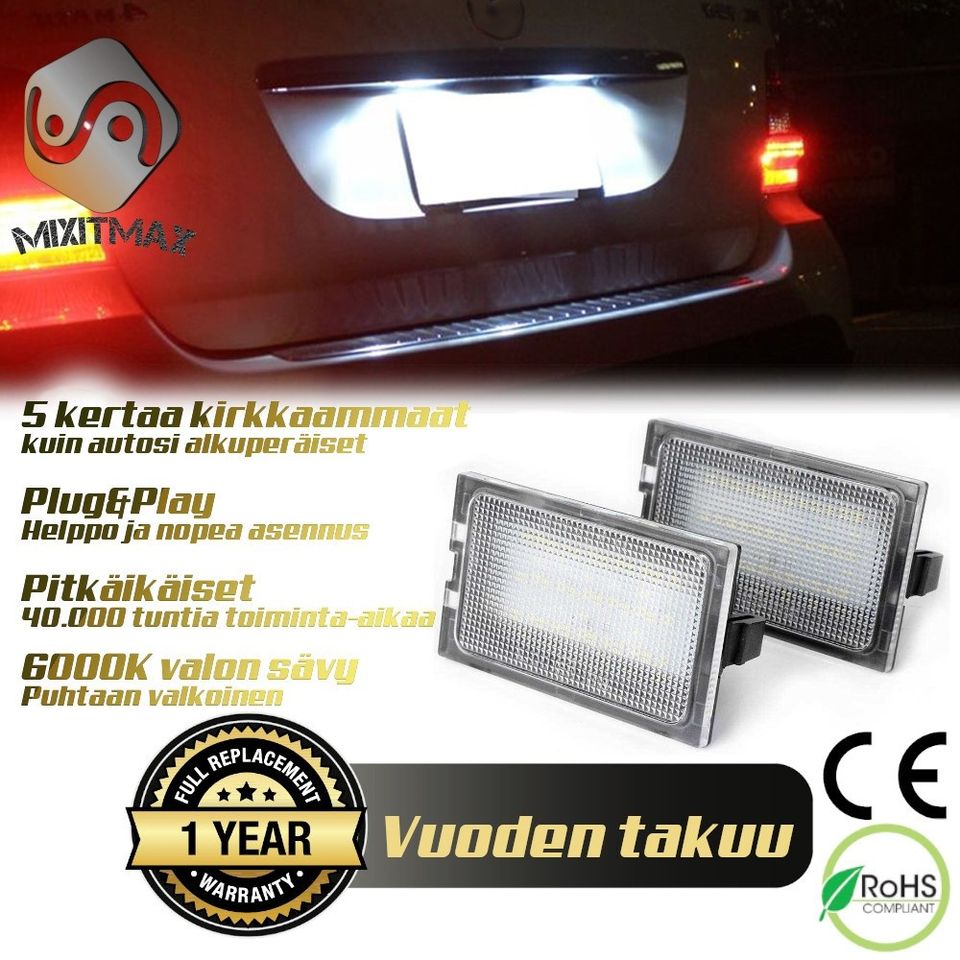 Land Rover LED Rekkarivalot;Luksusvalkoinen (2kpl)