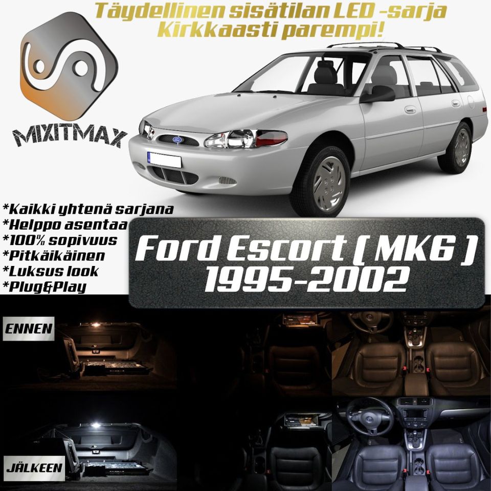 Ford Escort (MK6) Sisätilan LED -muutossarja 6000k