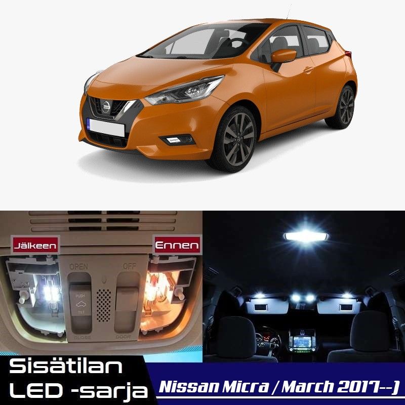Nissan Micra (K14) Sisätilan LED -muutossarja