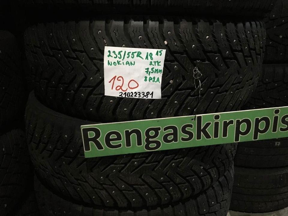 235/55R18 käytetyt nastarenkaat Nokian