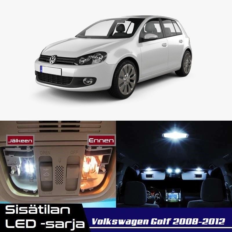 VW Golf (MK6) Sisätilan LED -muutossarja 6000K