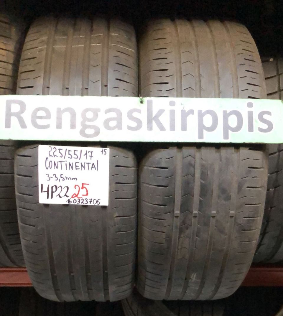 225/55R17 käytetyt kesärenkaat Continental