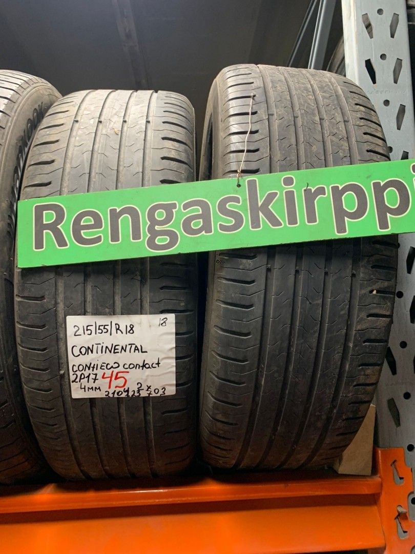 215/55R18 käytetyt kesärenkaat Continental