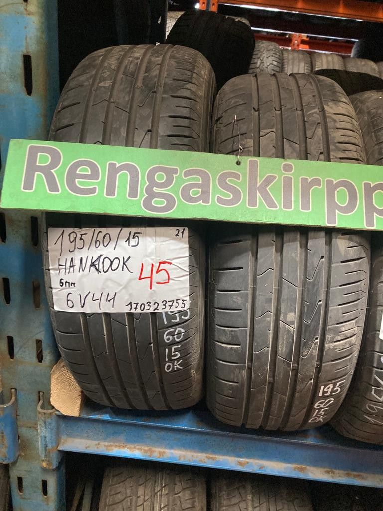 195/60R15 käytetyt kesärenkaat Hankook