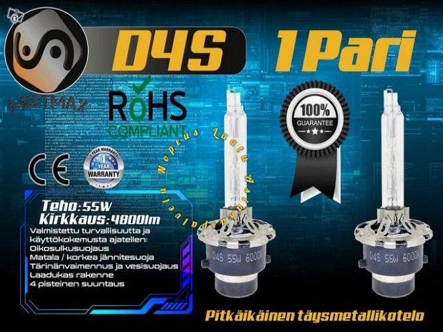 D4S HID polttimot ;55W ; 4800lm ; Pitkä ikäinen