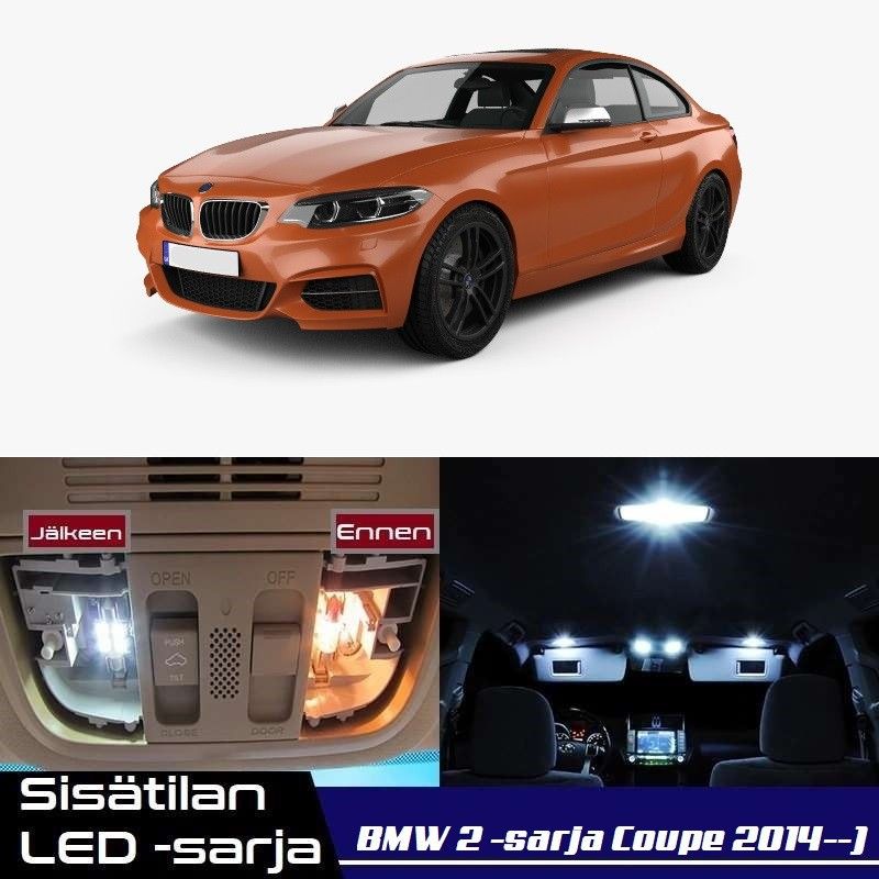 BMW 2 Coupe (F22) Sisätilan LED -muutossarja 6000K ; x5
