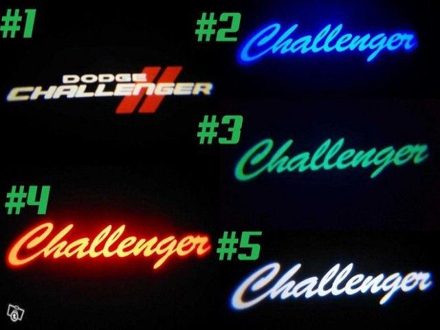 Dodge Challenger logolliset projektorivalot oviin