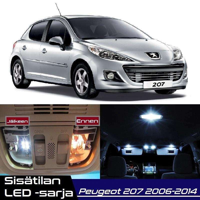 Peugeot 207 Sisätilan LED -muutossarja 6000K