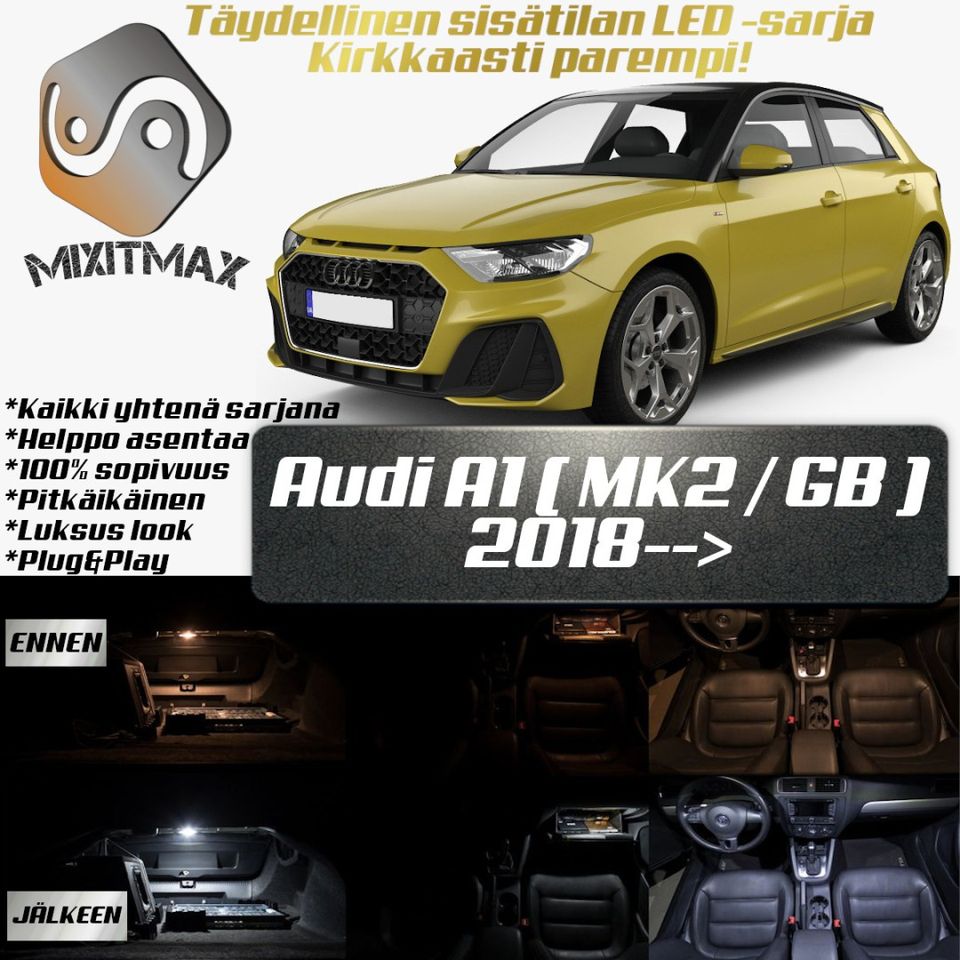 Audi A1 (GB) Sisätilan LED -muutossarja 6000K ; x4