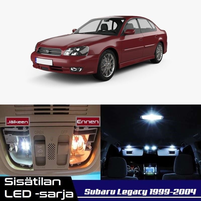 Subaru Legacy (MK3) Sisätilan LED -muutossarja 6000K ; x8
