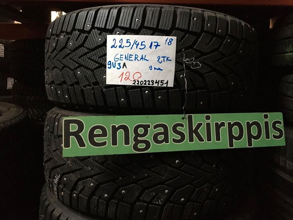 225/45R17 käytetyt nastarenkaat General