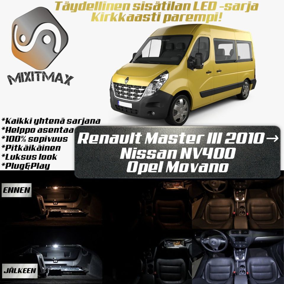 Renault Master Sisätilan LED -muutossarja 6000K