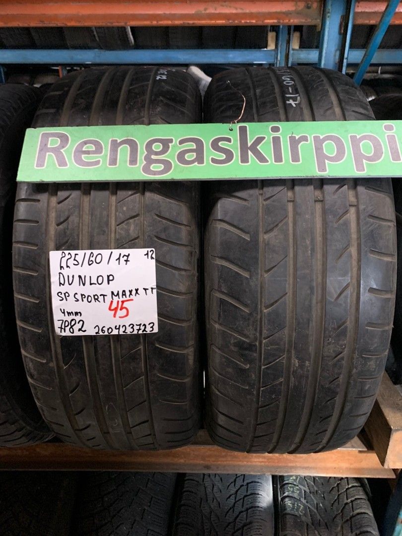 225/60R17 käytetyt kesärenkaat Dunlop