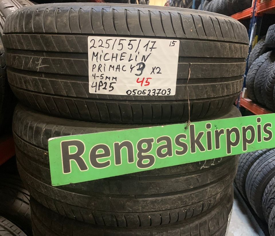 225/55R17 käytetyt kesärenkaat Michelin