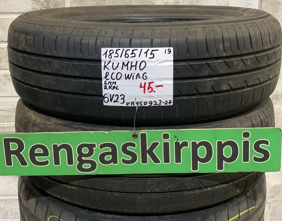 185/65R15 käytetyt kesärenkaat Kumho