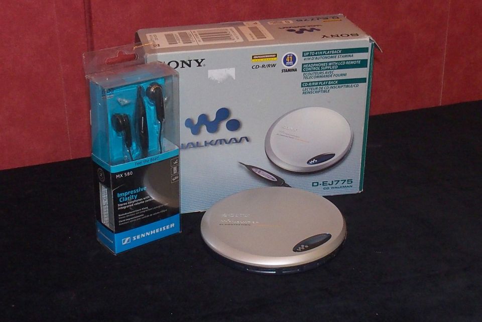 Sony CD -soitin + Sennheiser kuulokkeet