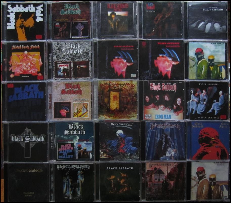 Paljon erilaisia BLACK SABBATH yhtyeen cd:eitä