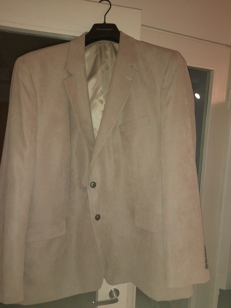 Dressmann vaalea puvun takki, koko 62 Regular