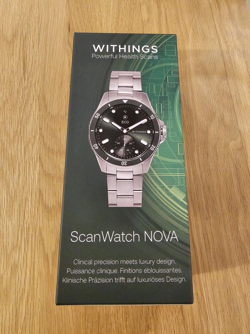 Withings ScanWatch Nova, 42 mm, vihreä, käyttämätön
