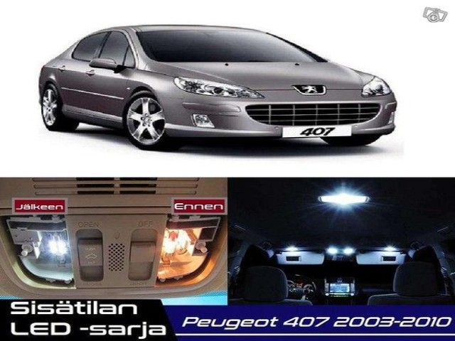 Peugeot 407 Sisätilan LED -sarja ;19 -osainen