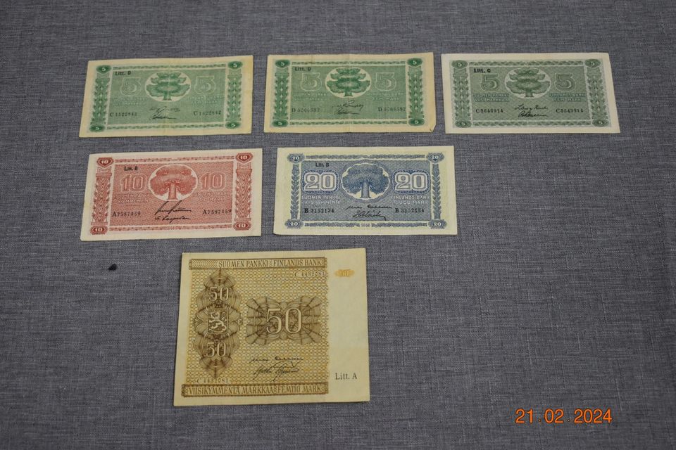 (E)2489 Vanhoja seteleitä