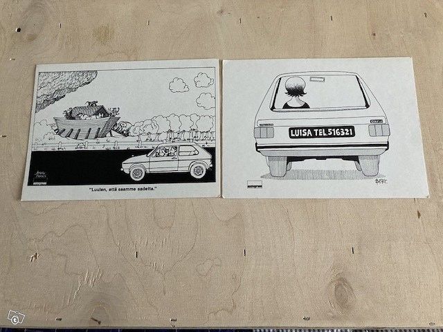 Autopress - vanhat VW ja Audi huumorikortit