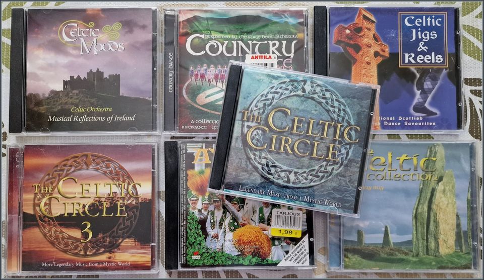 7 kpl Celtic musiikki cd:eitä Kelttimusan ystäville