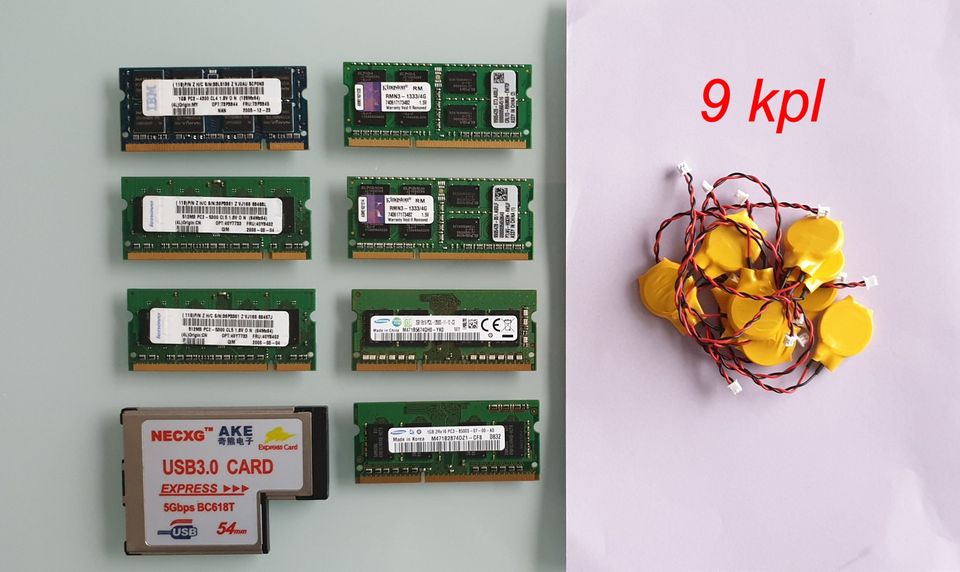 2 x 4 GB DDR3, 2 GB DDR3, USB3 Express Card