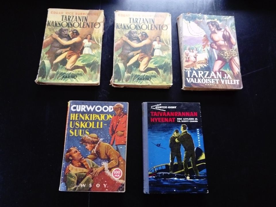 1950-luvulta nuorten kirjoja 5 kpl esim. Tarzan
