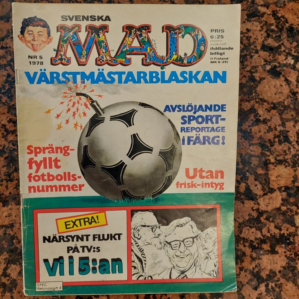 Svenska MAD nr 5 1978 Ruotsinkielinen MAD numero 5 vuodelta 1978